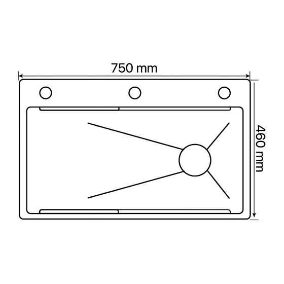 Мийка багатофункціональна Zerix ZH7546-SET-05 Decor Graphite з вбудованим змішувачем з нерж.сталі (ZM5592) Київ
