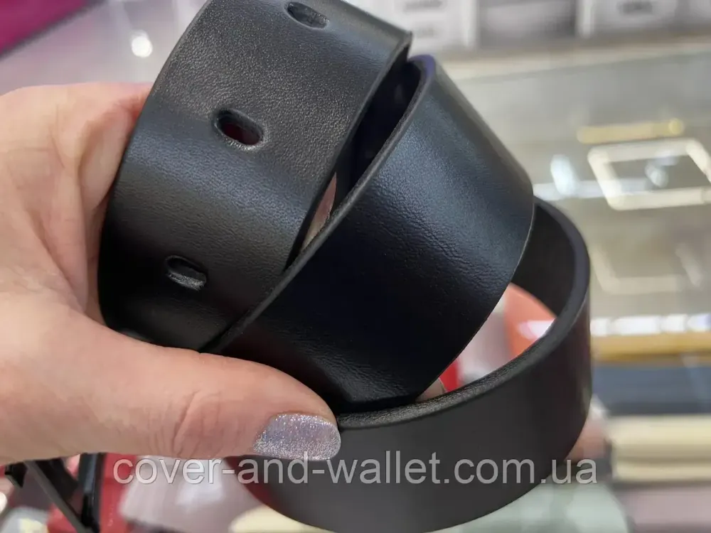 Стильный мужской ремень под джинсы из натуральной кожи с черной пряжкой 40 мм PS Leather Киев - изображение 4