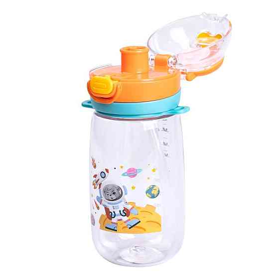 Детская бутылка для воды 550 мл с ремешком, оранжевая Киев