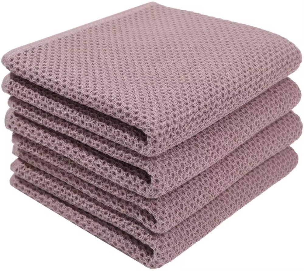 Набір кухонних вафельних рушників зі 100% бавовни 34*74 см 4 шт Кава - М’які Суперпоглинаючі Буча - фото 1