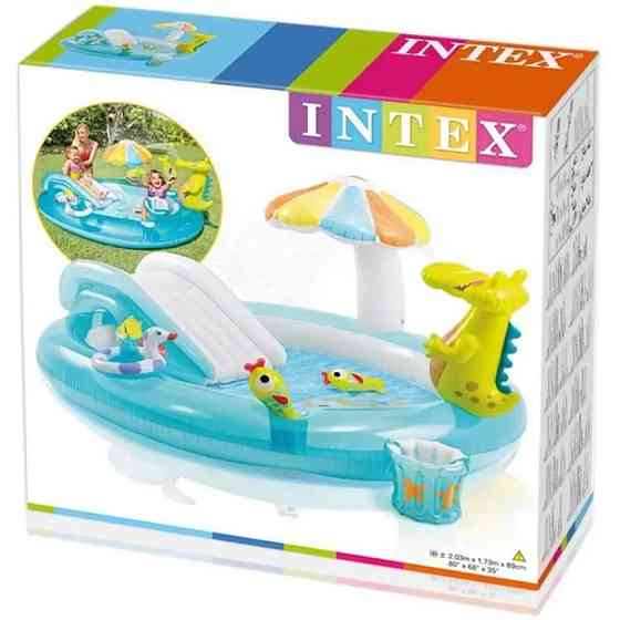 Надувний ігровий центр басейн з гіркою 201 х 170 см Intex 57165 Київ