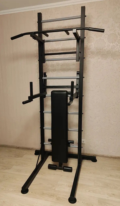 Шведская стенка для дома и спортзала тренажер для детей и взрослых металлическая до 120 кг турник брусья Каменское - изображение 9