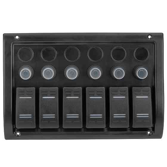 Панель на 6 переключателя (1 под сигнал) Тайвань 10016-BK Черкассы