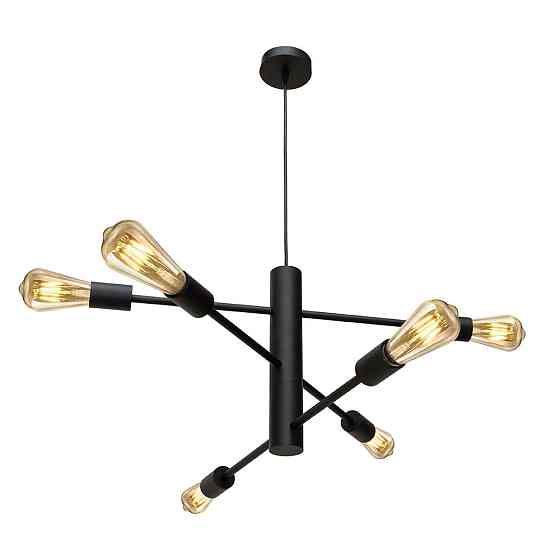 Люстра подвесная MSK Electric Asket на шесть плафонов Е27 NL 6120-6 BK черная Одесса