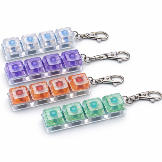 Брелок антистрес з клавішами (кейкап) з LED підсвіткою, механічні кнопки, 4 клавіші, клік-іграшка для рук Київ