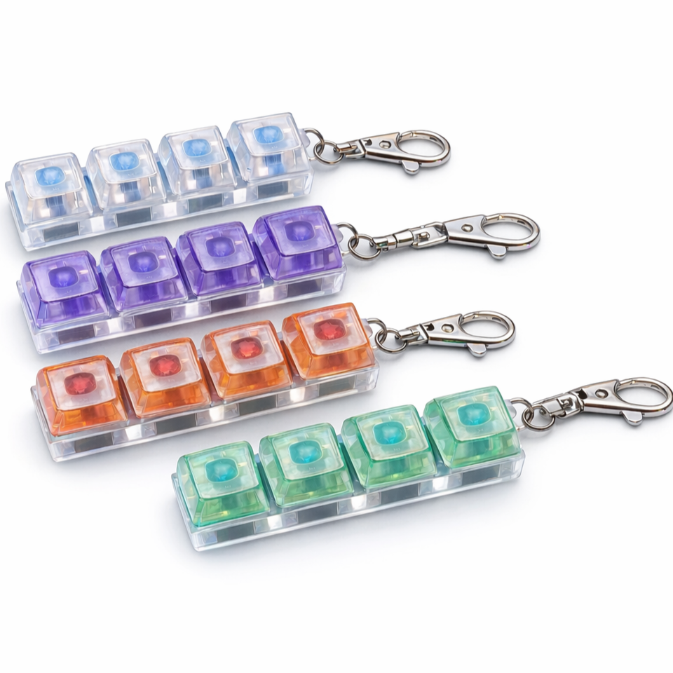 Брелок антистрес з клавішами (кейкап) з LED підсвіткою, механічні кнопки, 4 клавіші, клік-іграшка для рук Київ - фото 3