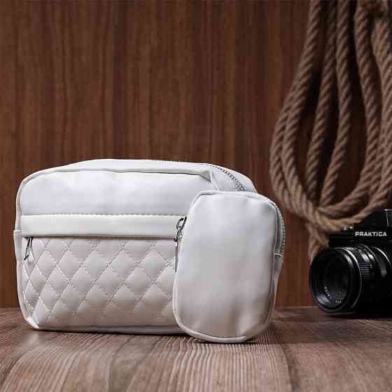 Елегантна жіноча сумка крос-боді з монетницею з екошкіри Білий (Vintage) Київ