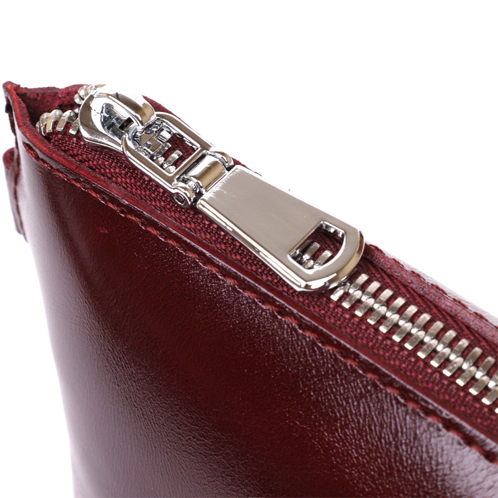 Шкіряна практична косметичка для жінок Shvigel 16412 Бордовий Київ - фото 5