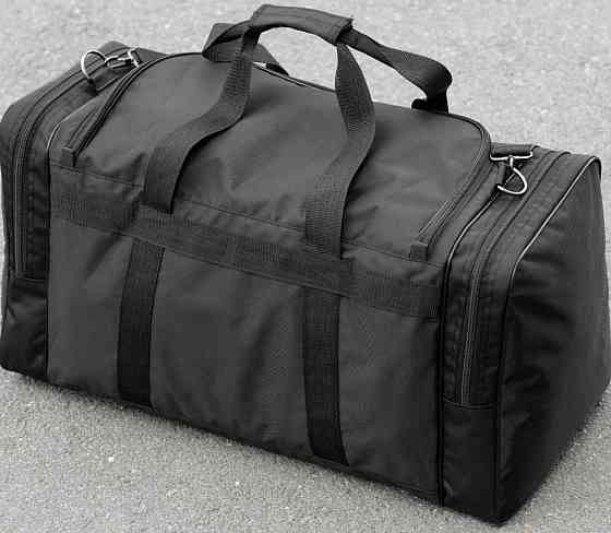 Чоловіча дорожня спортивна сумка Fat чорна тканинна на 60 літрів. Киев