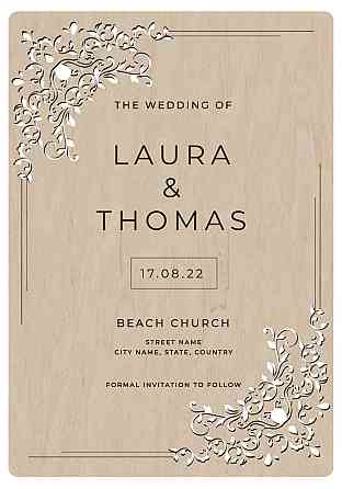 Приглашение на свадьбу из дерева EKOSTAR Киев