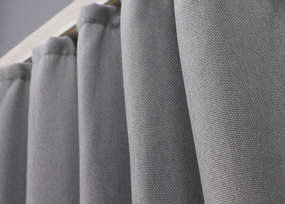 Комплект коротких штор VR-Textil Льон-блекаут № 1397ш Сірий 130х170см 2 шт (35-0166) Київ - фото 7