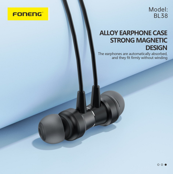 Bluetooth-гарнітура Foneng Neckband Sport (BL38) Чорний Харьков - изображение 7