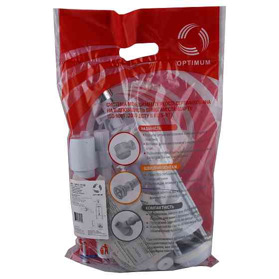 Набір для бачка унітазу OPTIMUM  бок підв пласт 1/2″  з подвійним режимом зливу і хром кнопкою OPTI 1110 Киев