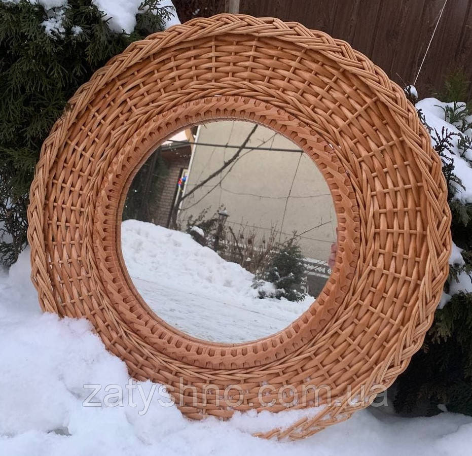 Дзеркало плетене кругле з лози Київ - фото 6