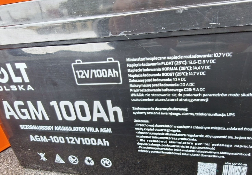 Аккумулятор Volt AGM Polska 100ah блэкаут инвертор авто зарядка. Харьков - изображение 1