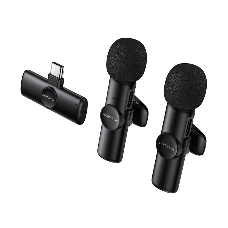 Бездротова мікрофонна система BOROFONE BFK16A Winner dual-mic (Type-C) Black Одеса - фото 4