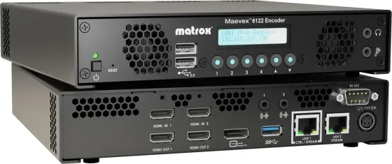 Сервер Matrox Maevex 6122 Dual 4K 60p Encoder | Dwukanałowy enkoder, Стрімер wideo HDMI, Ethernet, RTSP, RTMP, SRT, Nagrywanie Київ
