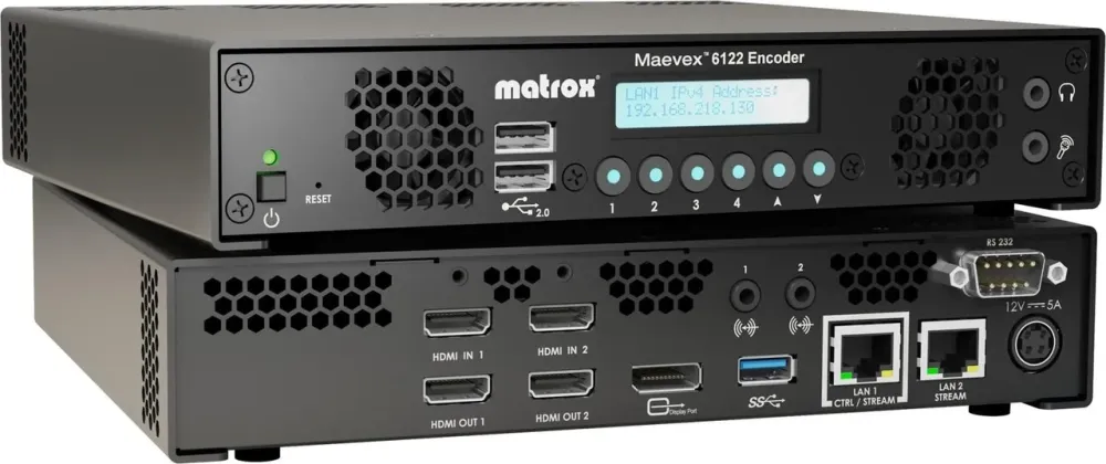 Сервер Matrox Maevex 6122 Dual 4K 60p Encoder | Dwukanałowy enkoder, Стрімер wideo HDMI, Ethernet, RTSP, RTMP, SRT, Nagrywanie Київ - фото 1