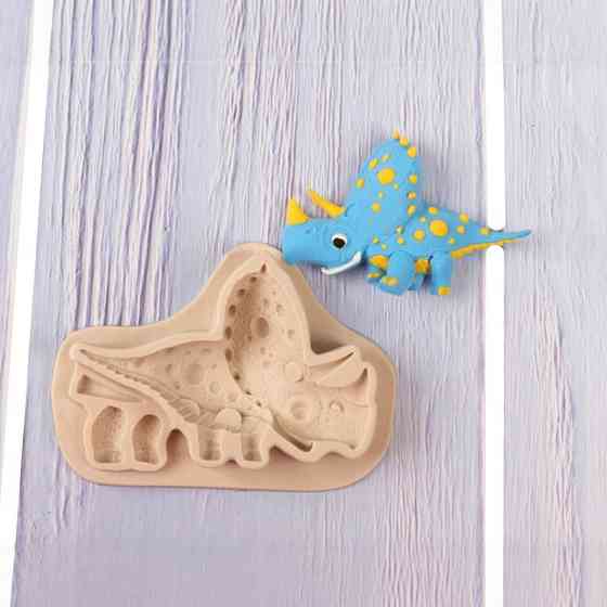 Молд силиконовый Динозавр 115 на 85 мм серый Киев