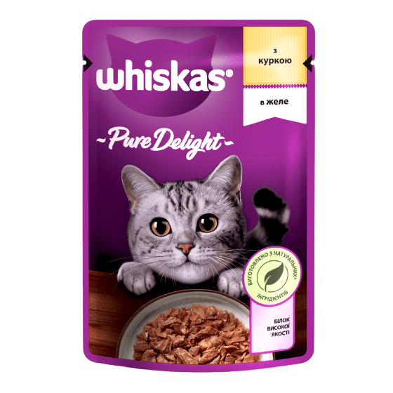 Whiskas (Вискас) Pure Delight с курицей в желе для взрослых кошек 85 г (блок 28 шт) Винница