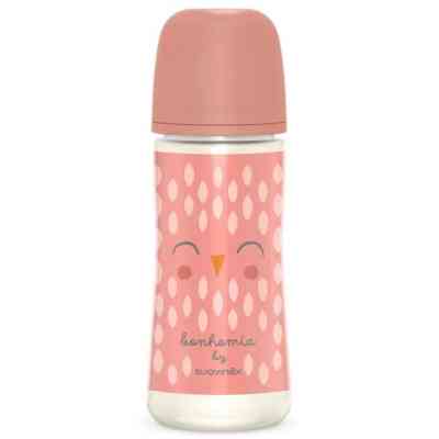 Пляшечка для годування Suavinex Bonhomia, повільний потік, 360 мл, рожева (307837) Вінниця