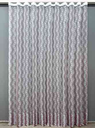 Тюль VR-Textil 1687т Органза з вишивкою Бордовий з білим 300х270 см (42-0724) Київ