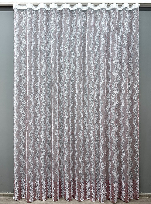 Тюль VR-Textil 1687т Органза з вишивкою Бордовий з білим 300х270 см (42-0724) Київ - фото 2