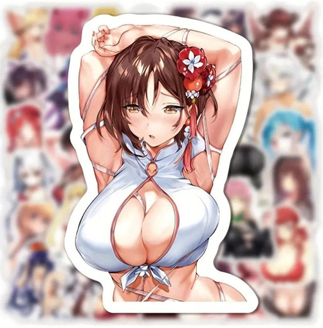 Наклейки Стикеры Аниме. Водонепроницаемые эстетические Аниме наклейки 18+ ((Аниме Хентай) Набор 50 ш Киев - изображение 2