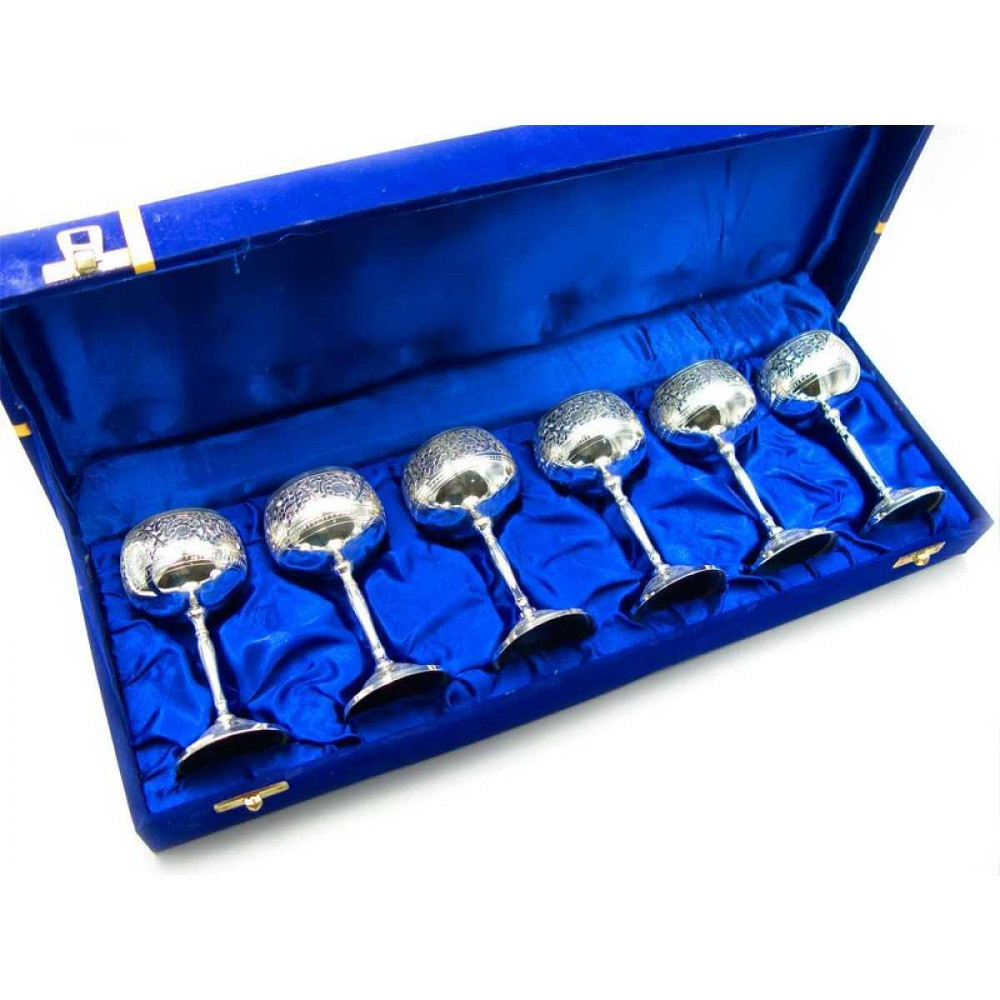 Рюмки на ножке бронзовые посеребренные набор 6 шт Киев - изображение 1