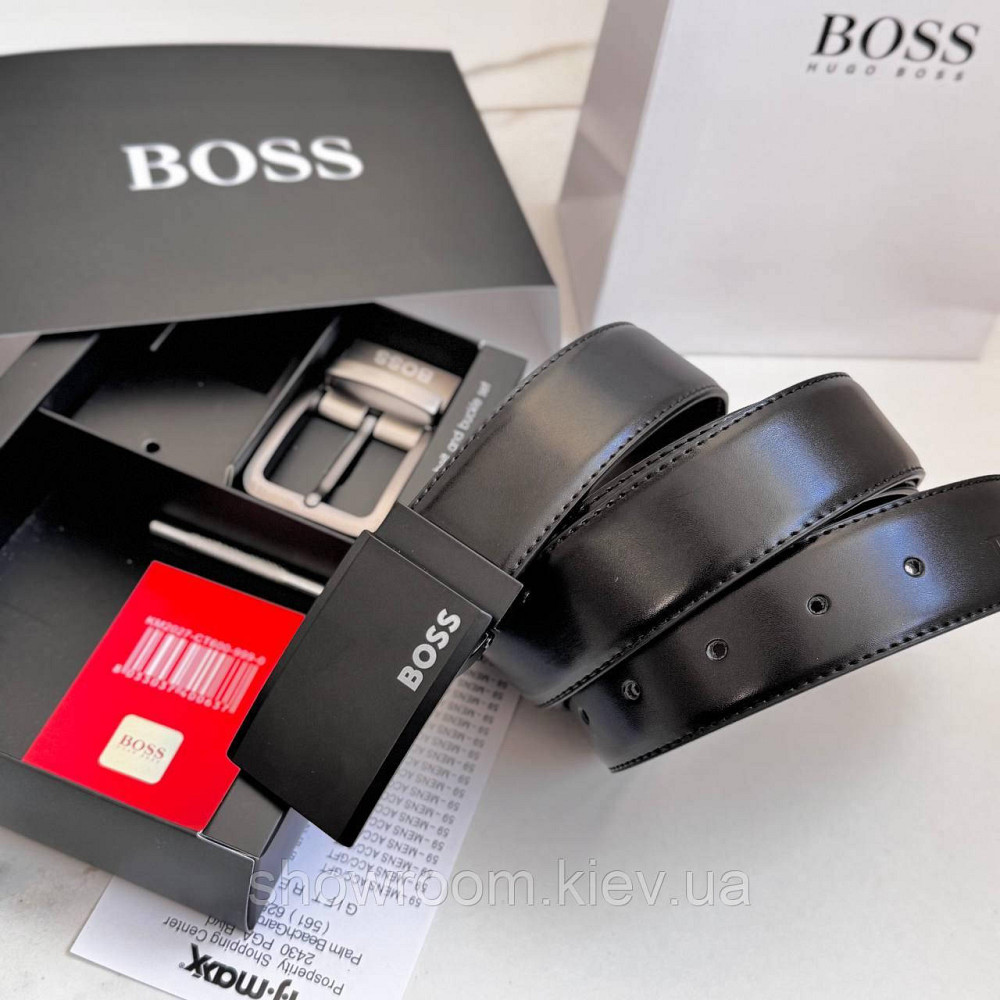 Мужской двусторонний ремень с двумя пряжками (203) Киев - изображение 9