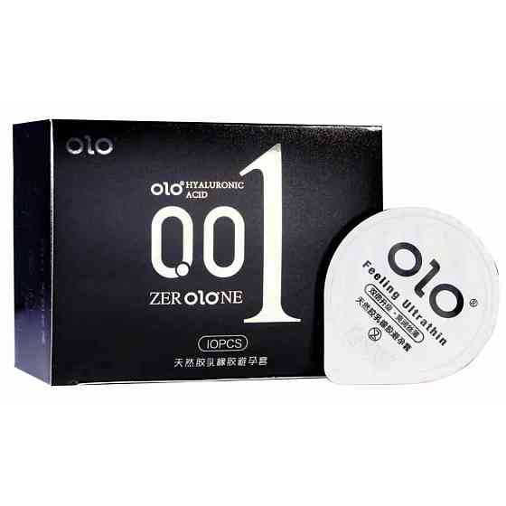 Презервативы Olo 0.01 Black, ультратонкие, с гиалуроновой кислотой, 10 шт. Sex Aura Киев