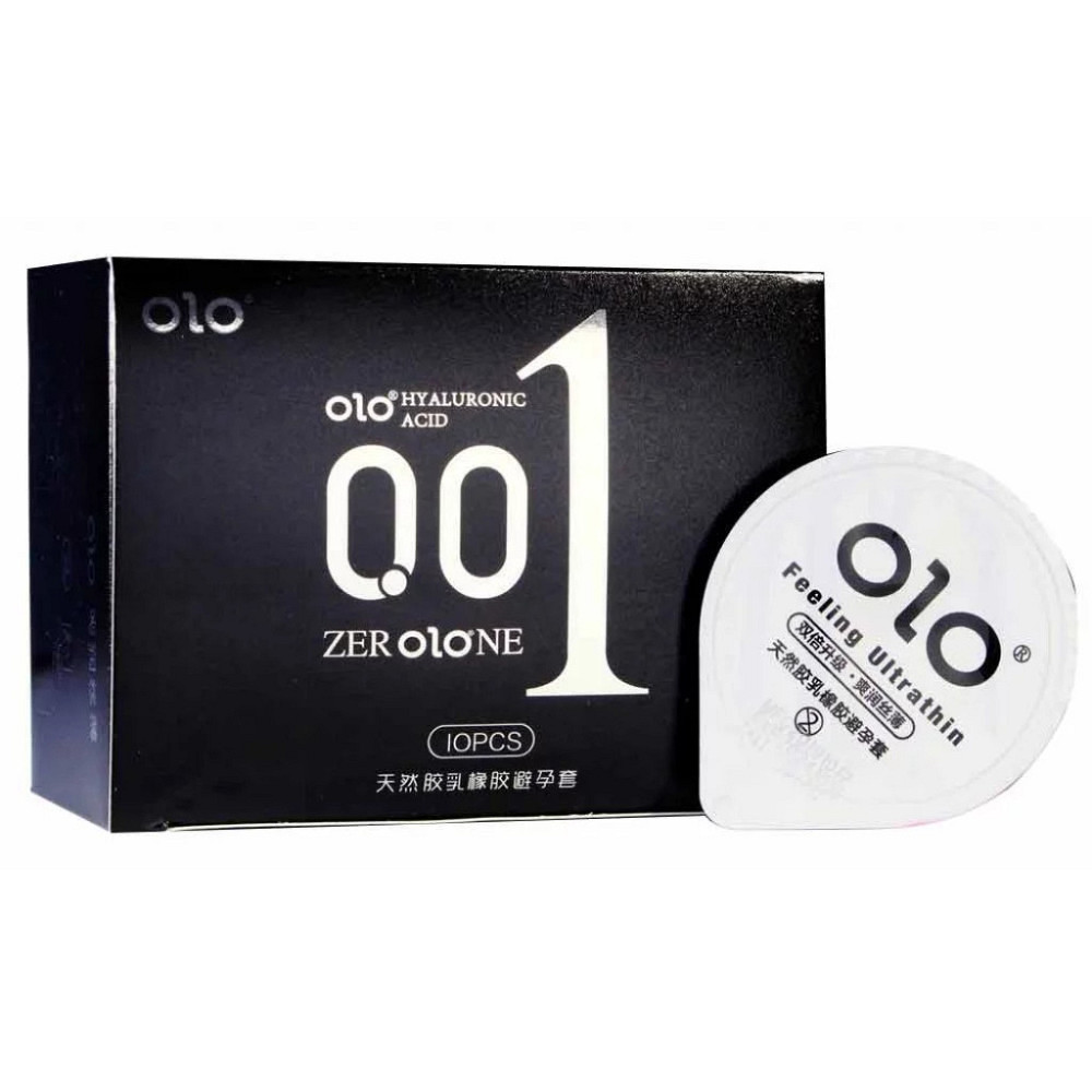 Презервативы Olo 0.01 Black, ультратонкие, с гиалуроновой кислотой, 10 шт. Sex Aura Киев - изображение 1