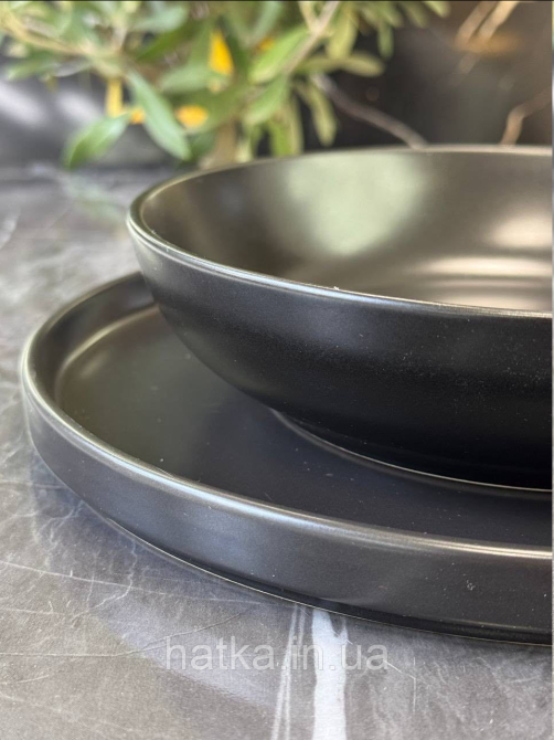 Тарілка чорна кераміка 26 см "Саіда" 102-1574 для дому та ресторанів Київ - фото 2