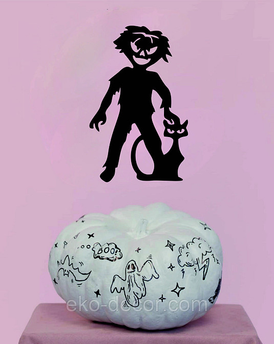 Декоративне настінне Панно «Сілует дітей. Гелловін», Декор на стіну 90*57 см, Чорний Київ - фото 6