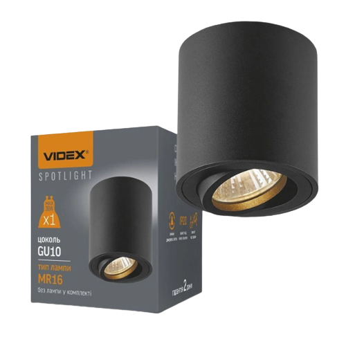 LED Світильник накладний під лампу GU10 чорний VL-SPF13A-B Videx Житомир