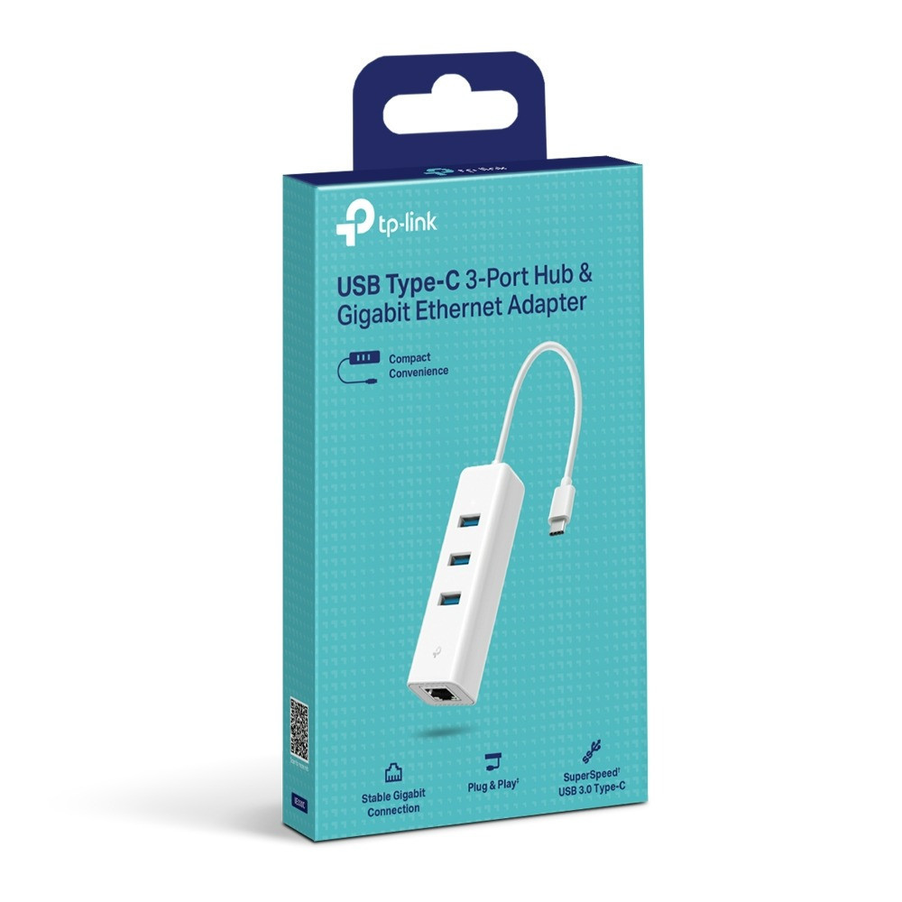 Мережевий адаптер TP-Link UE330C (USB-C 3.0, 10/100/1000Mbps, 3xUSB 3.0 HUB) ( 13548 ) Харьков - изображение 2