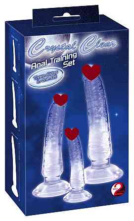 Набір прозорих анальних фалоімітаторів 3pcs natural dildo set Sex Aura Київ