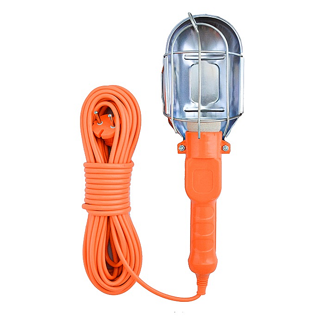 Лампа переносна 20м 250В 100Вт вимикач на корпусі, пластикова помаранчева Харків - фото 1