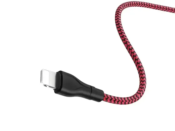 Кабель USB - Lightning Borofone 1м 2.4А швидка зарядка для iPhone iPad нейлоновий шнур із захисним чіпом Одеса