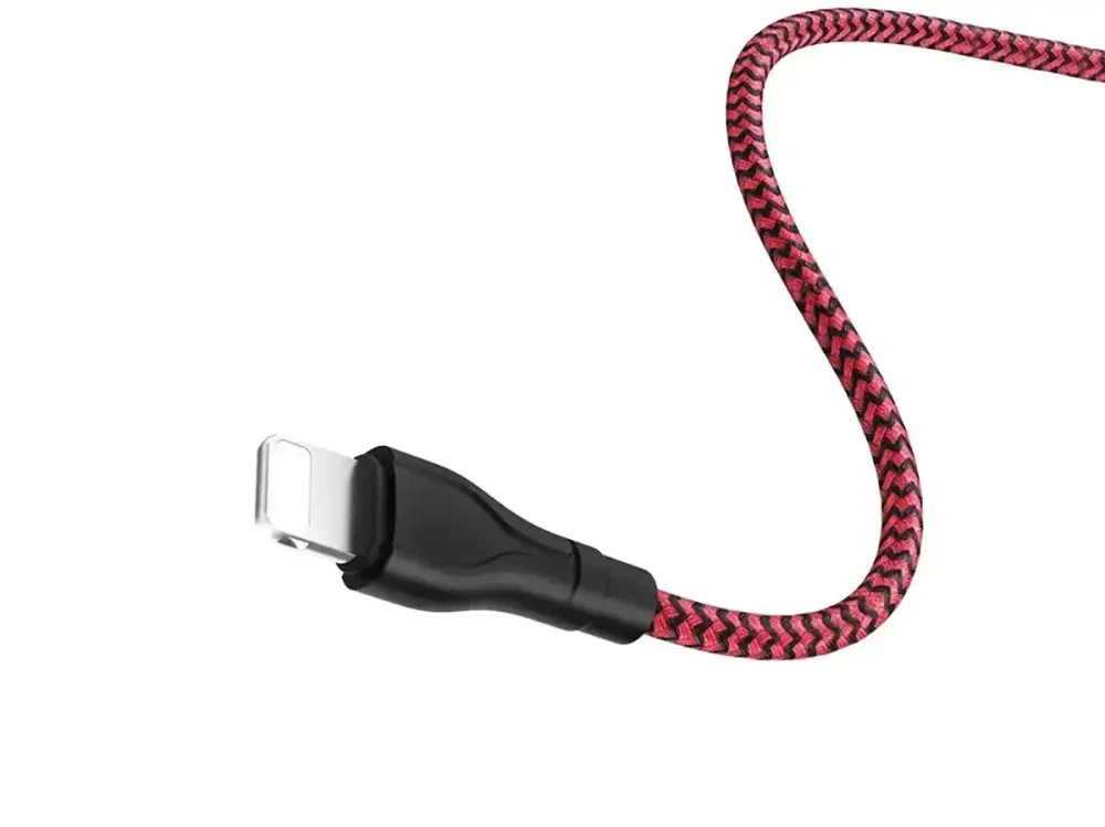 Кабель USB - Lightning Borofone 1м 2.4А швидка зарядка для iPhone iPad нейлоновий шнур із захисним чіпом Одеса - фото 4