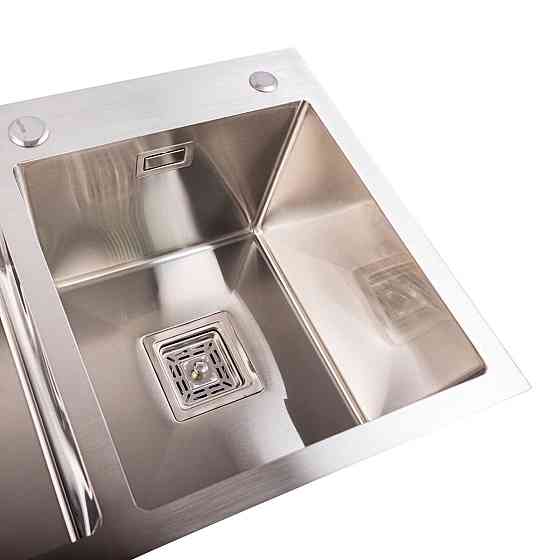 PLATINUM Кухонна мийка Platinum Handmade HDB 780х430х230 на дві чаші (квадратний сифон,3.0/1.0) Коломыя