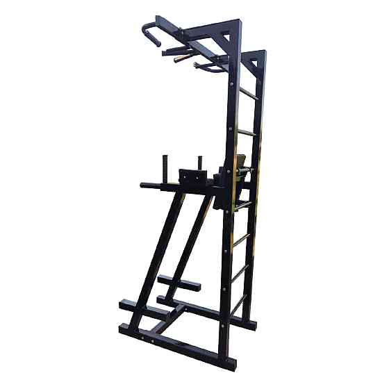 Турник + пресс + брусья напольная стойка 60х60 мм KZ-837 Черный Спортивные стенки и турники для дома разборная Киев