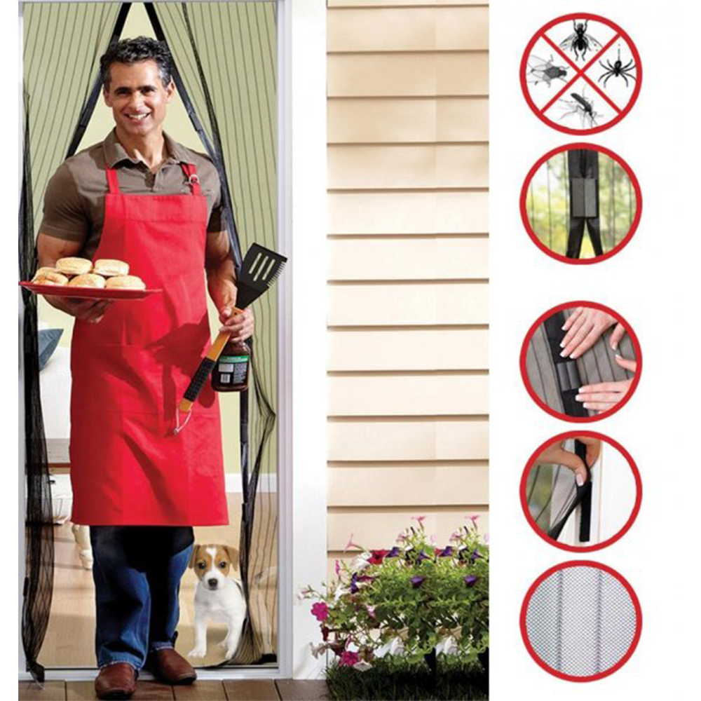 Москітна сітка 100х210 см Magic Mesh на двері на магнітах,коричнева SBR Київ - фото 7