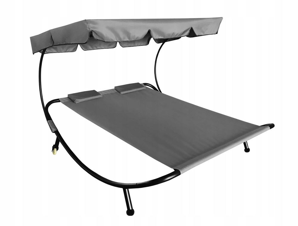Лежак садовый с регулируемым навесом Aga MR4251, двухместный, серый Киев - изображение 1