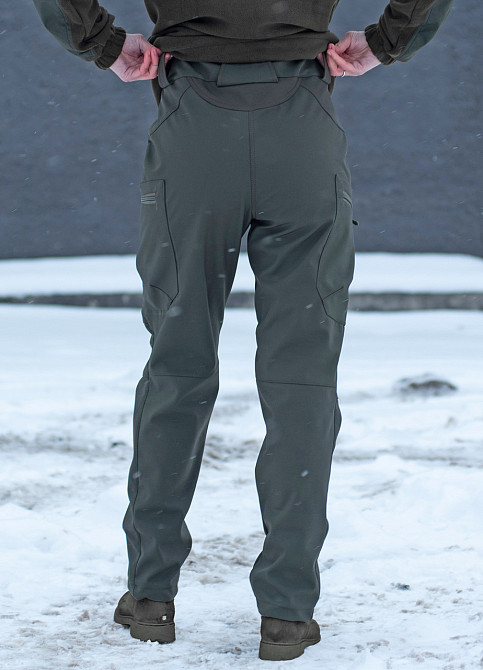Жіночі тактичні штани Softshell на флісі 44, Олива Запорожье - изображение 4