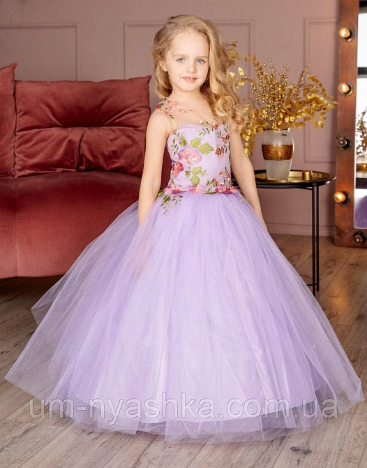 Детское нарядное розовое платье на выпускной 