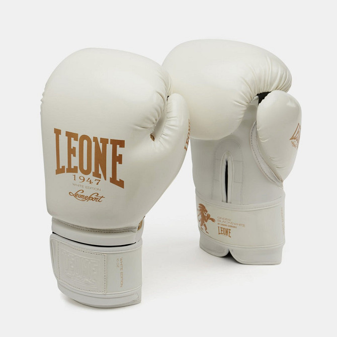 Боксерські рукавиці Leone GN059W White/Gold 14 унцій (капу в комплекті) Кам'янське - фото 4