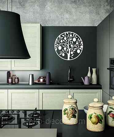 Декоративное настенное 3D Панно «Дерево в кругу» Декор на стену с объемом 70*70 см, Белый Киев
