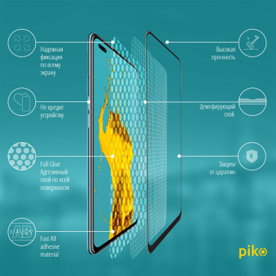 Скло захисне Piko Full Glue Oppo Reno 4 Lite (1283126511189) Вінниця - фото 3