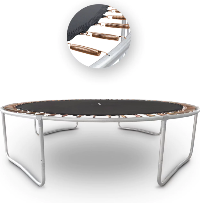 Батут OUTTEC Pumpkin з внутрішньою сіткою 12 футів 374 см чорно-зелений Київ - фото 4